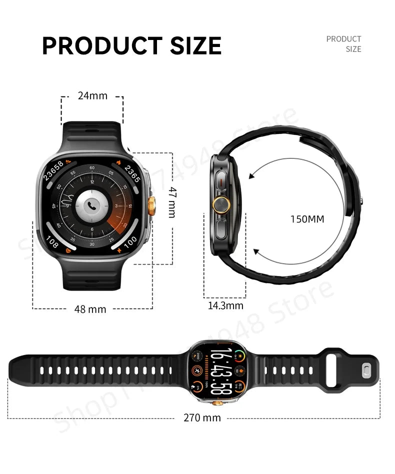 Smartwatch M99 5G with 2.4-inch AMOLED display and 900W rotating camera, with WIFI, GPS, compass, NFC, and Bluetooth. Smartwatch for men and women. βπ±β¨