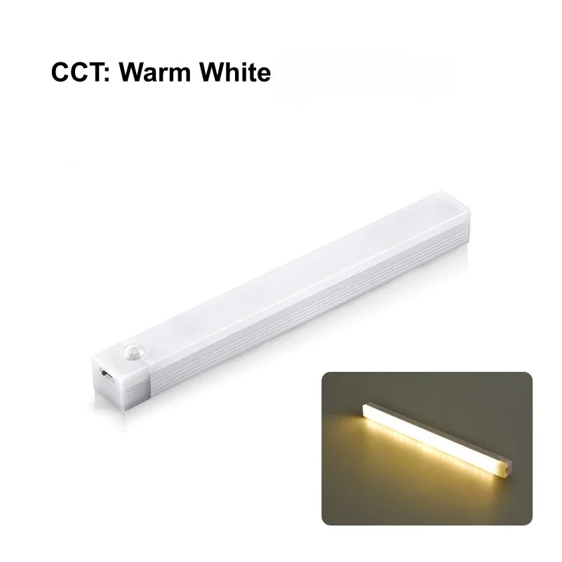 Tira de luces LED con Sensor de movimiento, luz nocturna con Sensor inalámbrico, Detector recargable por USB, lámpara de pared, armario de cocina y almacenamiento