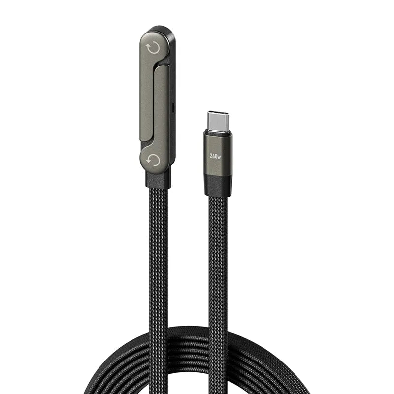 Foldable Data Cable with 240W PD Fast Charging and Phone Holder, 1.5m, Type-C, for iPhone 17 16 15, MacBook, Samsung, Xiaomi, OPPO