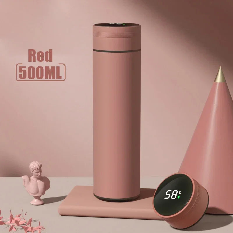 500ML Temperature Display Thermos Mug, Stainless Steel Divided Thermos Bottle, Outdoor Vacuum Insulated Cup, Father's Day Gift