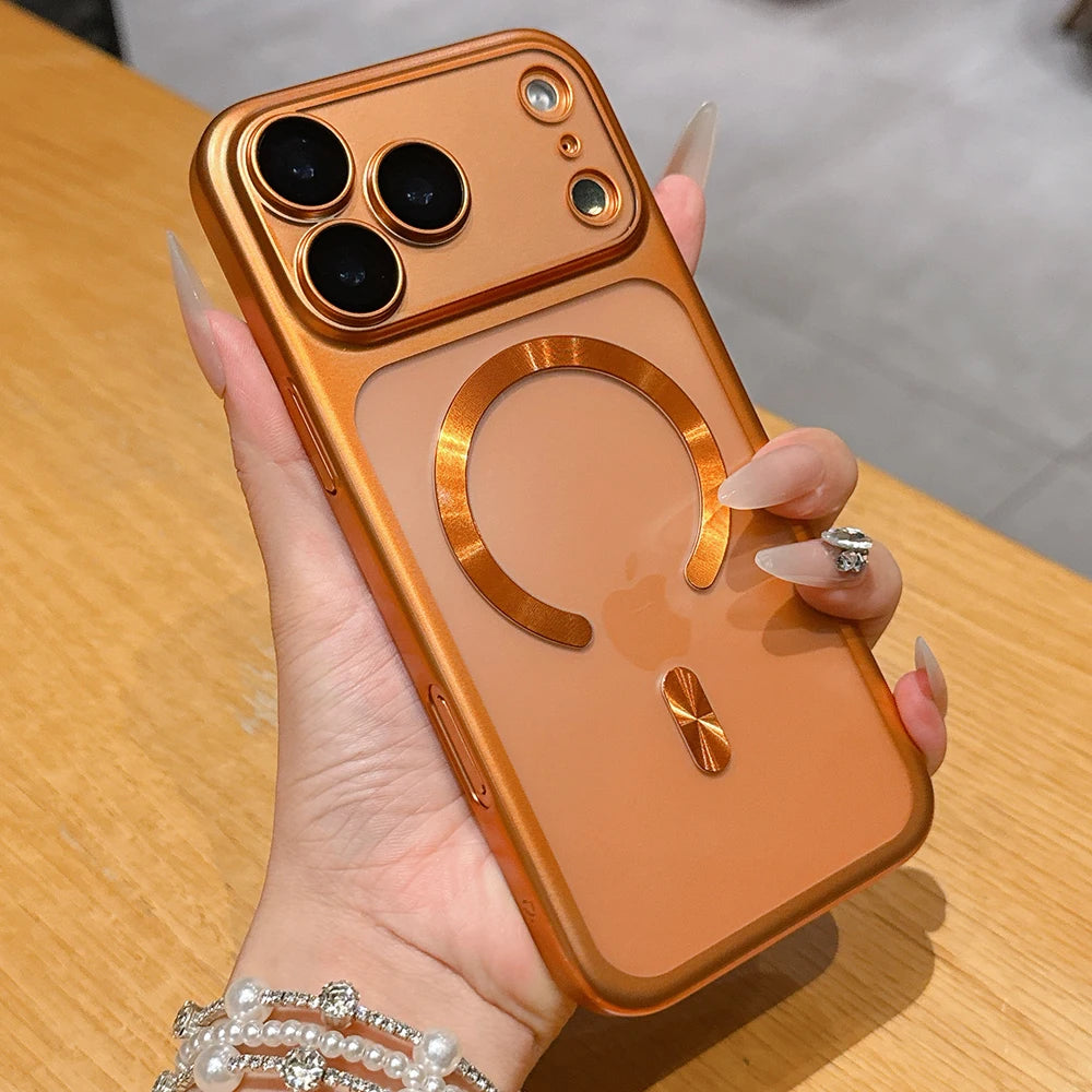 Luxury Matte Translucent Magnetic Case for iPhone 17 Pro Max 17Pro 17 Air, Magsafe Wireless Charging Camera Protective Cover, for iPhone 17 Pro Max