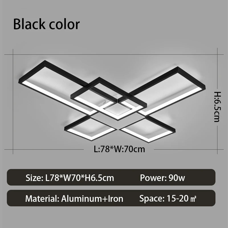 Modern LED Ceiling Lights for Living Room, Bedroom, Lustre, Home Decor, Dimmable Ceiling Lamp, Black/Gold Ceiling Light Fixtures