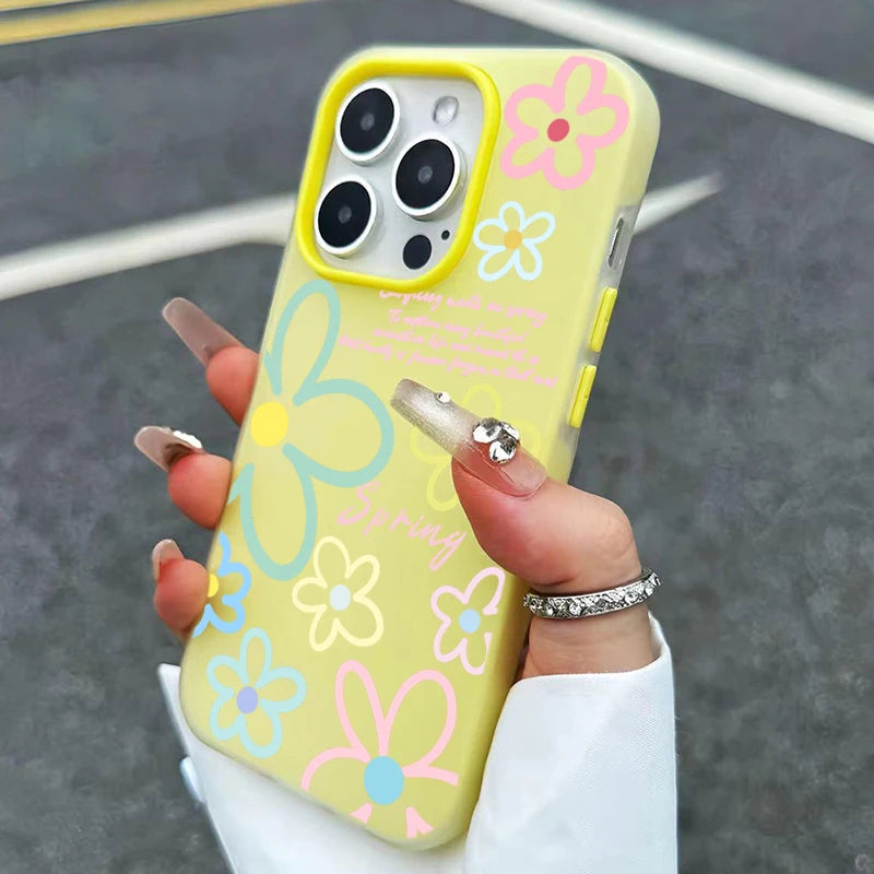 Spring Flower Design Phone Case for iPhone 17 16 Pro Max, Cases for iPhone 17e 16e 11 15 12 13 14 Pro Max Air X XS XR 7 8 Plus