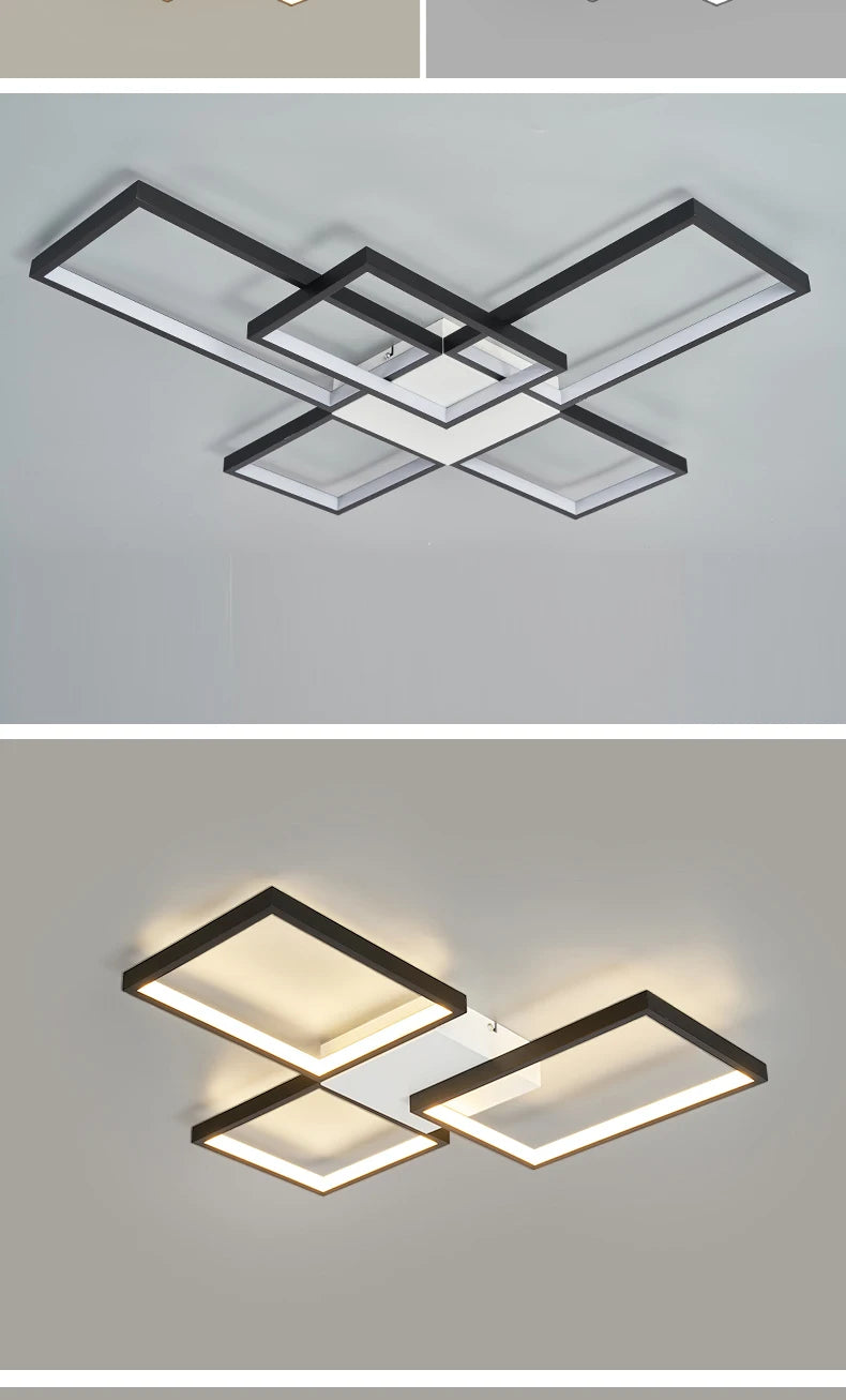 Modern LED Ceiling Lights for Living Room, Bedroom, Lustre, Home Decor, Dimmable Ceiling Lamp, Black/Gold Ceiling Light Fixtures