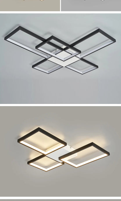 Modern LED Ceiling Lights for Living Room, Bedroom, Lustre, Home Decor, Dimmable Ceiling Lamp, Black/Gold Ceiling Light Fixtures