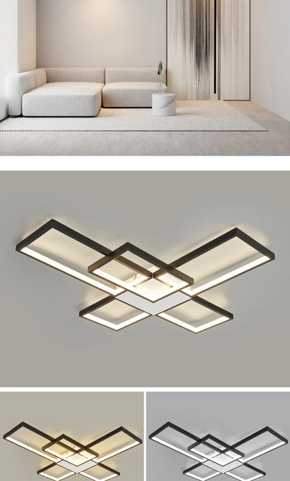 Modern LED Ceiling Lights for Living Room, Bedroom, Lustre, Home Decor, Dimmable Ceiling Lamp, Black/Gold Ceiling Light Fixtures