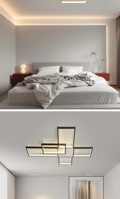 Modern LED Ceiling Lights for Living Room, Bedroom, Lustre, Home Decor, Dimmable Ceiling Lamp, Black/Gold Ceiling Light Fixtures