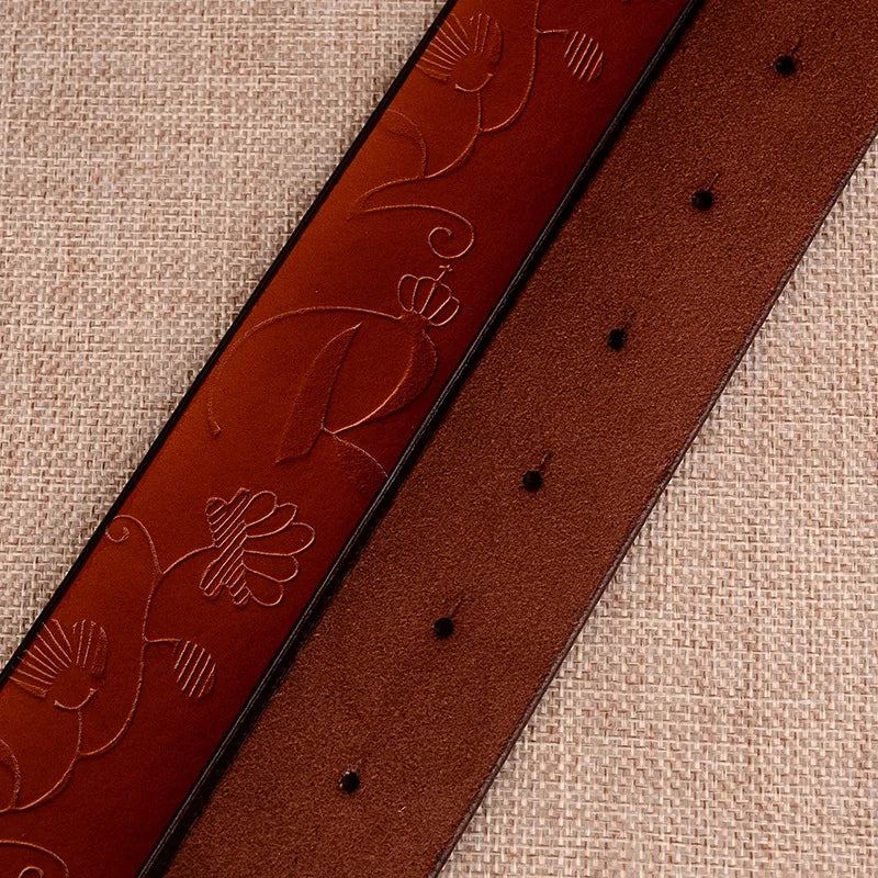 Cinturón con hebilla de aguja con diseño de girasol para mujer, cinturones de negocios a la moda, color marrón, blanco, negro, rojo y amarillo