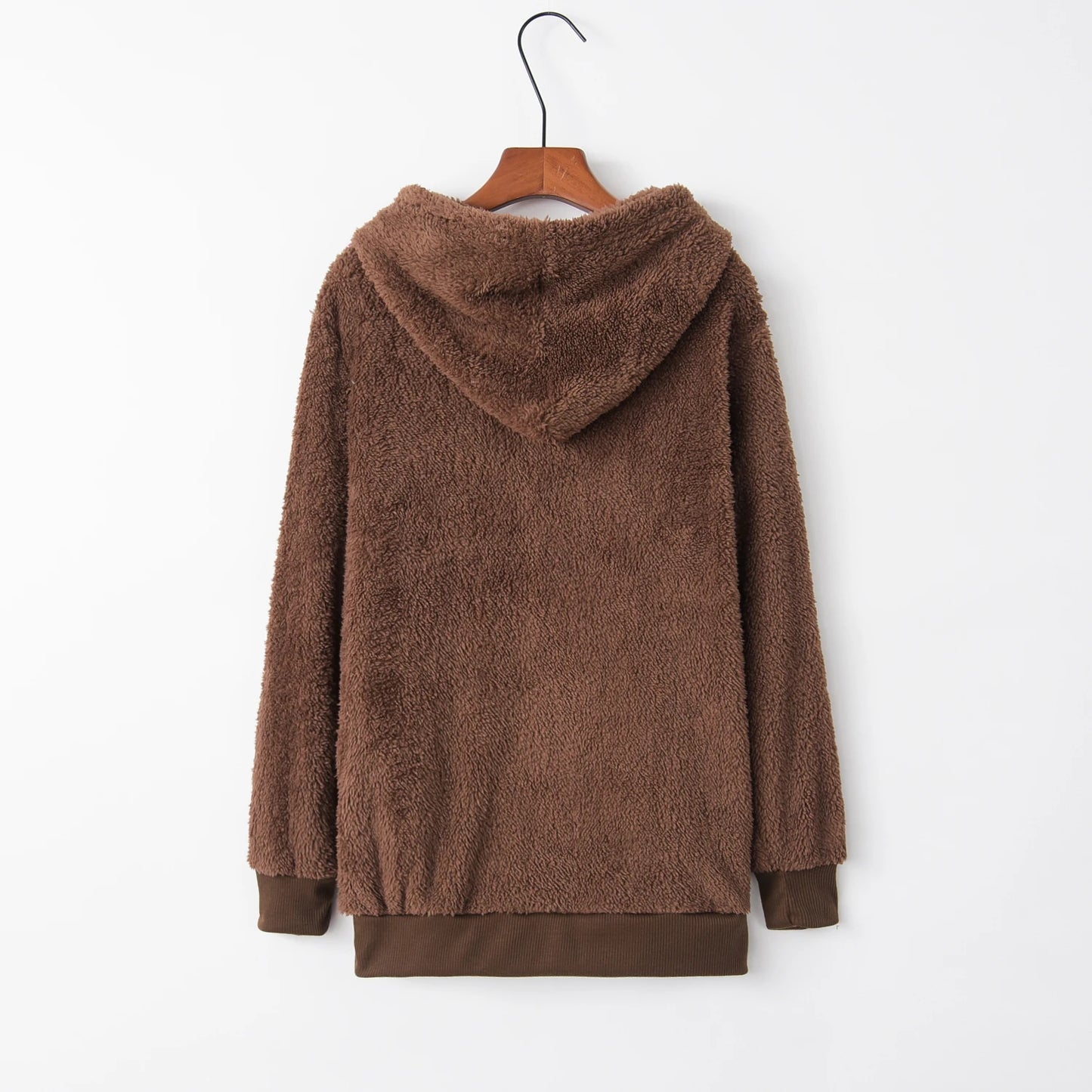 Women's Long Sleeve Hooded Sweatshirt, Monochromatic Coat, Fashion Trend