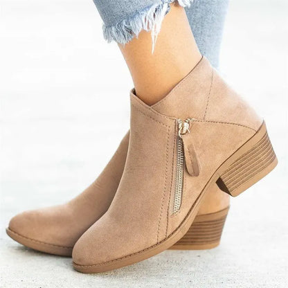 Women's Ankle Boots 2026, Fall Suede Chelsea Boots, Fashion Platform Boots for Women, Side Zipper Heel Ankle Boots, Women's Boots