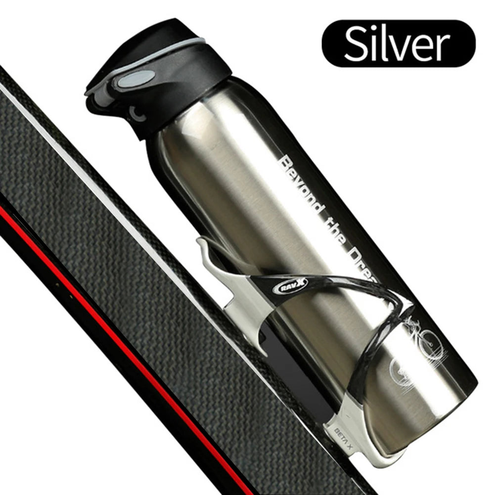 Bike water bottle, mountain bike kettle, cycling thermos, warm-keeping water cup, 500ml sports bottle, 0.5l aluminum alloy