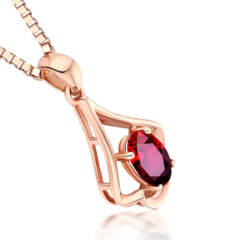 Collar Retro de plata 925, joyería con forma ovalada, colgante de piedras preciosas de rubí, accesorios para mujer, regalo de fiesta de promesa de compromiso de boda