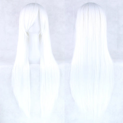 Soowee, pelo sintético de 80cm de largo, pelucas de Cosplay blancas y moradas, peluca recta de pelo negro para fiesta, peluca para mujer.