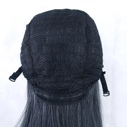 Soowee, pelo sintético de 80cm de largo, pelucas de Cosplay blancas y moradas, peluca recta de pelo negro para fiesta, peluca para mujer.