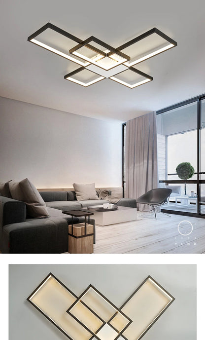 Modern LED Ceiling Lights for Living Room, Bedroom, Lustre, Home Decor, Dimmable Ceiling Lamp, Black/Gold Ceiling Light Fixtures