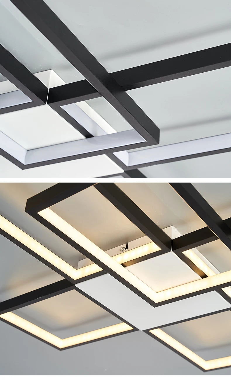 Modern LED Ceiling Lights for Living Room, Bedroom, Lustre, Home Decor, Dimmable Ceiling Lamp, Black/Gold Ceiling Light Fixtures