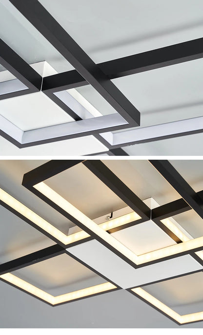 Modern LED Ceiling Lights for Living Room, Bedroom, Lustre, Home Decor, Dimmable Ceiling Lamp, Black/Gold Ceiling Light Fixtures
