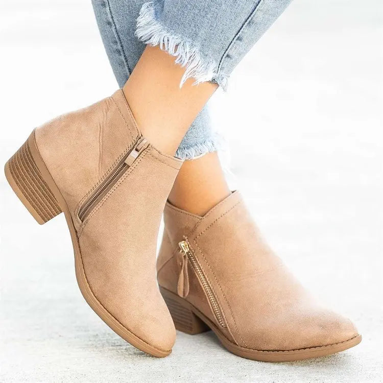 Women's Ankle Boots 2026, Fall Suede Chelsea Boots, Fashion Platform Boots for Women, Side Zipper Heel Ankle Boots, Women's Boots