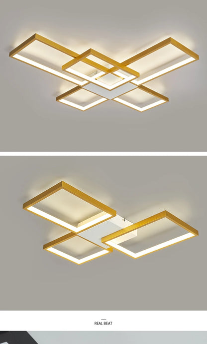 Modern LED Ceiling Lights for Living Room, Bedroom, Lustre, Home Decor, Dimmable Ceiling Lamp, Black/Gold Ceiling Light Fixtures