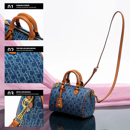 Bolso de hombro para mujer, nuevo bolso de almohada empalmado de vaquero, bolso informal de fiesta para mujer