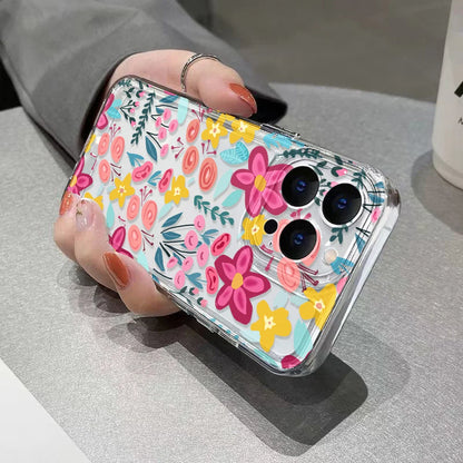 Funda de teléfono transparente con flores para iPhone 17 16 Pro Max, Funda transparente para iPhone 11 15 12 13 14 Pro Max 17 Air 17pro 17 Max