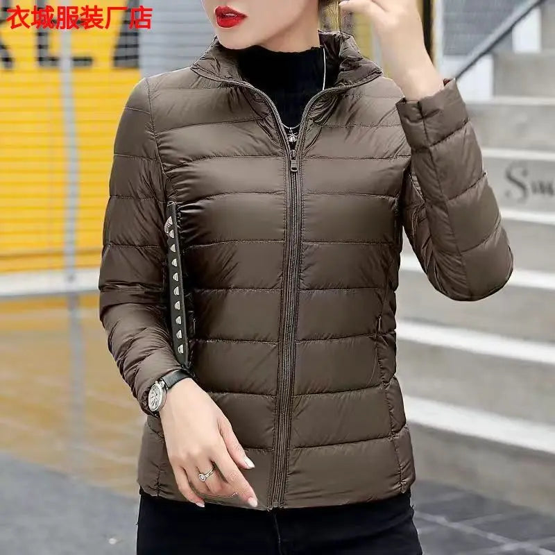 Nueva Chaqueta de Plumón con Capucha para Mujer, Corta, uesa, Cálida, Informal, ra, Estilo Coreano, Diseño Simple