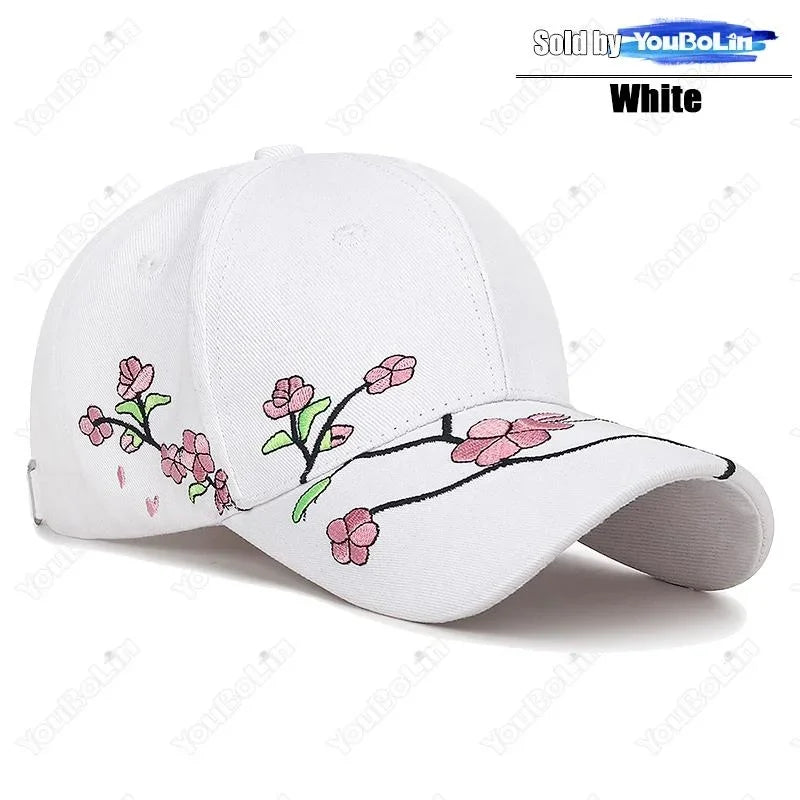 Nueva tendencia nacional gorra de pico de pato sombrero para el sol primavera y otoño bordado de flor de ciruelo estilo nacional gorra de béisbol de ala curva