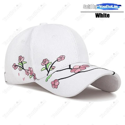 Nueva tendencia nacional gorra de pico de pato sombrero para el sol primavera y otoño bordado de flor de ciruelo estilo nacional gorra de béisbol de ala curva