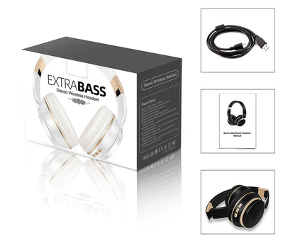 Bluetooth 2026 Wireless Headphones, On-Ear Stereo Headset with SD Card Support and Microphone for iPhone, Samsung, and Tablets