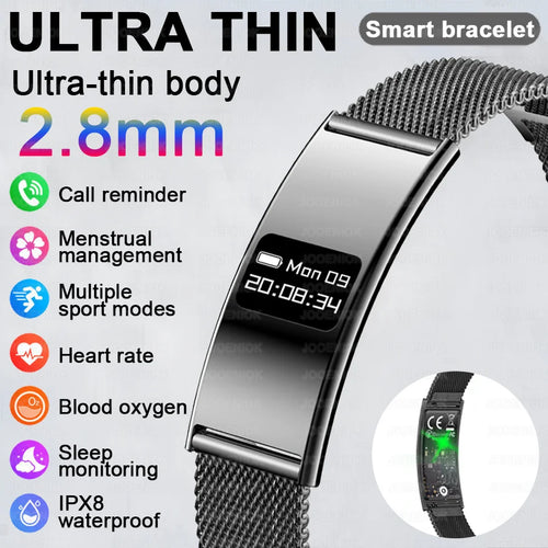 Pulsera inteligente para hombres y mujeres, Monitor de ritmo cardíaco durante el sueño, banda inteligente de salud, rastreador de actividad/deporte resistente al agua, reloj inteligente para Android iOS