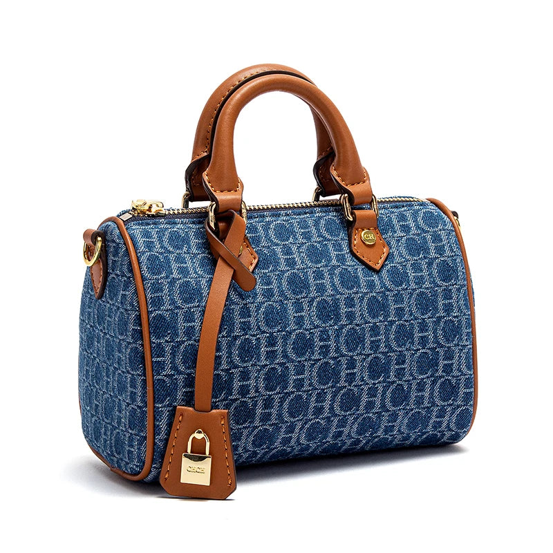 Bolso de hombro para mujer, nuevo bolso de almohada empalmado de vaquero, bolso informal de fiesta para mujer