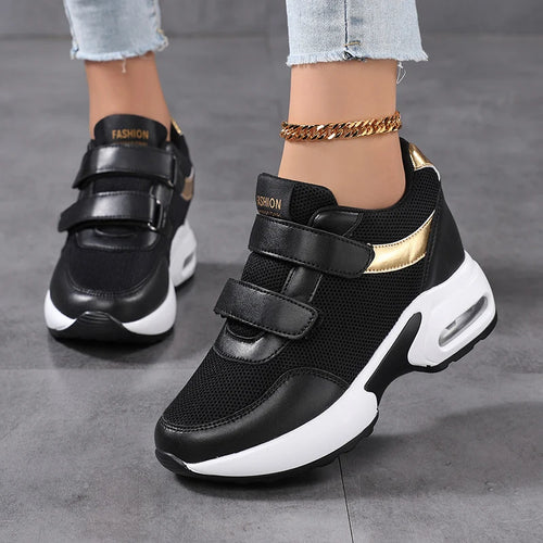 Zapatos de plataforma a la moda para mujer, zapatos informales invisibles con aumento de altura, zapatos transpirables con cojín de aire para caminar y viajar