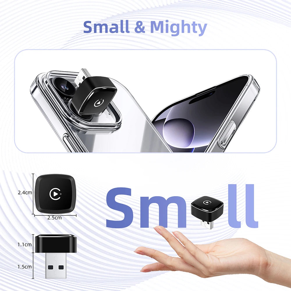 Nuevo adaptador 2 en 1 Mini CarPlay Box con cable a CarPlay inalámbrico Android Auto Smart Box Bluetooth conectar Plug & Play para 98% de coches