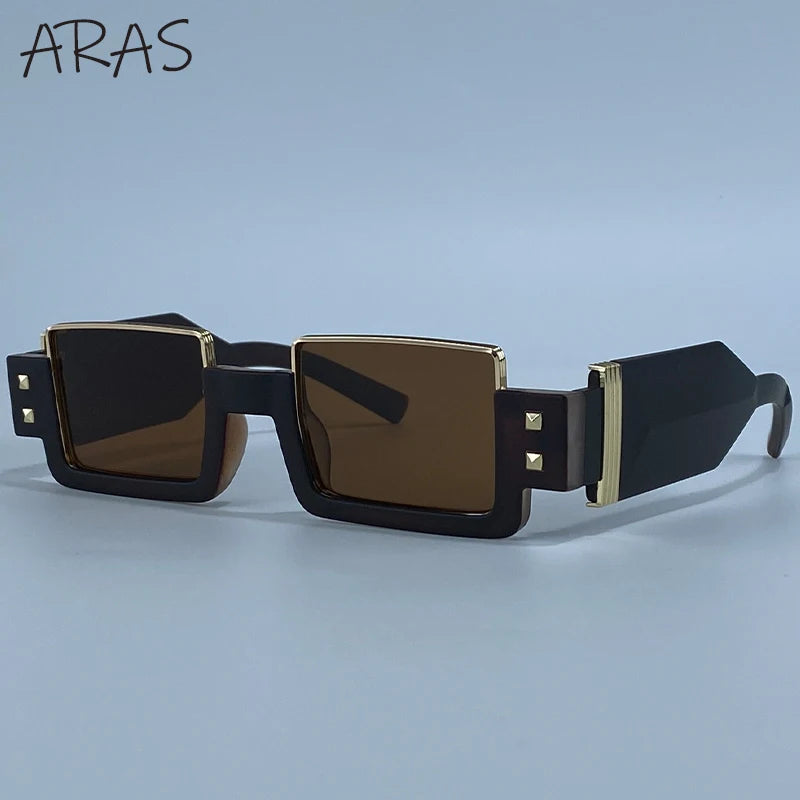 Gafas de sol cuadradas Punk Y2K 2026 marca de lujo, gafas de sol Retro Steampunk para mujer, gafas de sol para exterior UV400