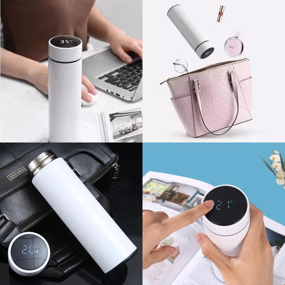 Taza Termo con pantalla de temperatura de 500ML, botella Termo dividida de acero inoxidable, taza aislada al vacío para exteriores, regalo del Día del Padre