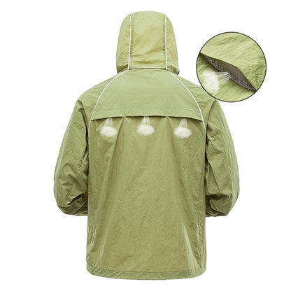 EUMERGX-Chaqueta impermeable para hombre y mujer, cortavientos con protección solar para pesca, escalada, senderismo, abrigo ligero para lluvia, unisex, para verano
