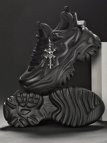 Zapatos vulcanizados informales para mujer, zapatillas ligeras con plataforma negra y tacones altos, estilo punk de Halloween para mujer