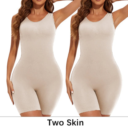 POKARLA Bodysuits sexys de cobertura total, faja moldeadora de muslos, mono moldeador de hombros anchos, faja sin costuras, adelgazante.