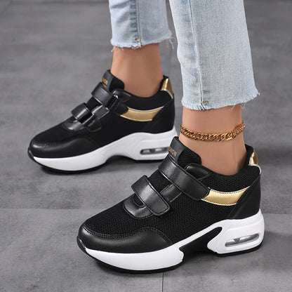 Zapatos de plataforma a la moda para mujer, zapatos informales invisibles con aumento de altura, zapatos transpirables con cojín de aire para caminar y viajar