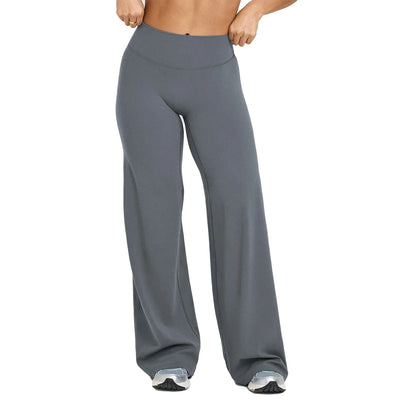 Women's High Waisted Straight Leg Yoga Pants, Naked Feeling, Butt Lift, Loose Fit, Workout Pants, Slimming Gym Pants