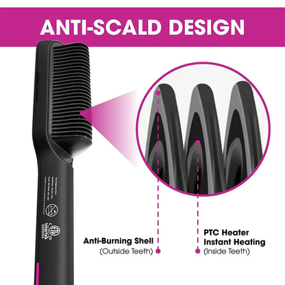 Plancha de pelo multifuncional para el cuidado Personal, alisador de pelo profesional de calentamiento rápido, peine caliente eléctrico