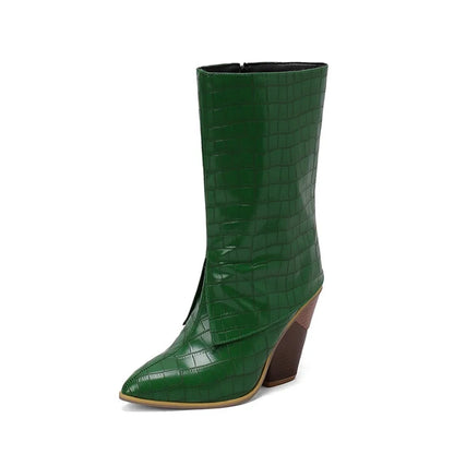 Botas De Mujer Botas De diseñador Mujer moda Sexy tacones altos puntiagudos cremallera lateral Botas cortas zapatos De plataforma talla grande 48 4005