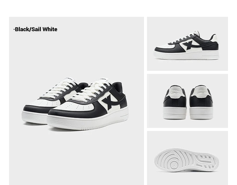 Xtep zapatos de skate para Mujer y hombres moda estilo callejero moda baja suela gruesa durabilidad cómodo zapato.