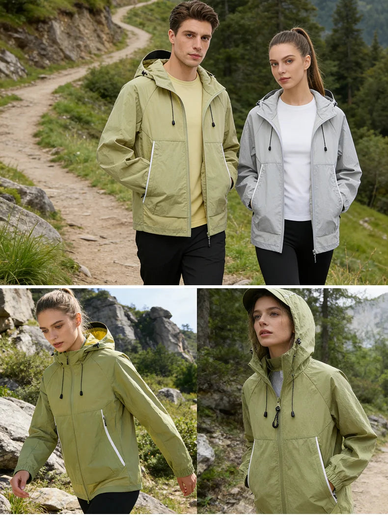 EUMERGX-Chaqueta impermeable para hombre y mujer, cortavientos con protección solar para pesca, escalada, senderismo, abrigo ligero para lluvia, unisex, para verano