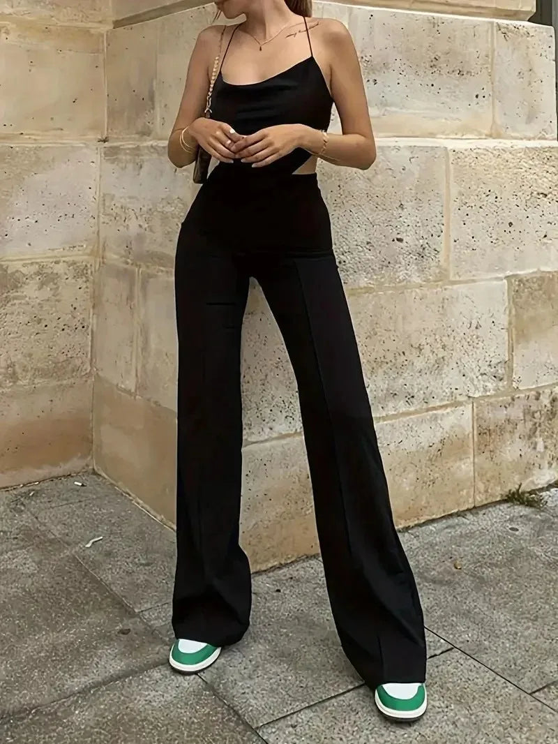 Pantalones ajustados acampanados para mujer, pantalones acampanados de Color sólido para oficina, primavera y otoño