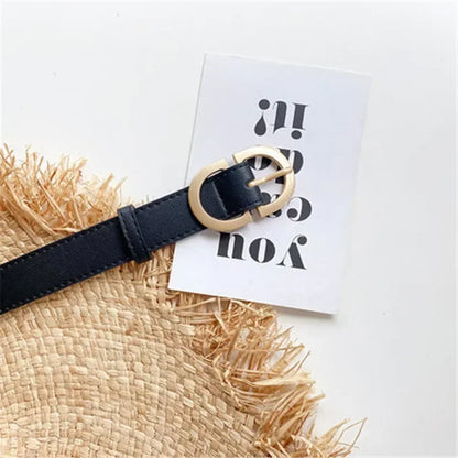 Cinturón decorativo de cuero PU simple con forma de hebilla de aguja de aleación a la moda para mujer, ropa informal diaria para estudiantes, 1 ud.