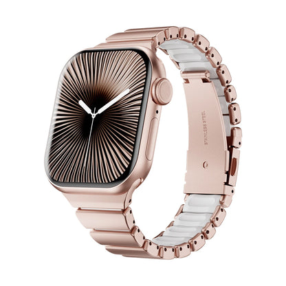 Correa de Acero Inoxidable para Apple Watch Series 10 11 42mm, Correa de Goma para Mujer para Iwatch 9 8 7 41mm 6 5 4 3 2 1 40mm 38mm