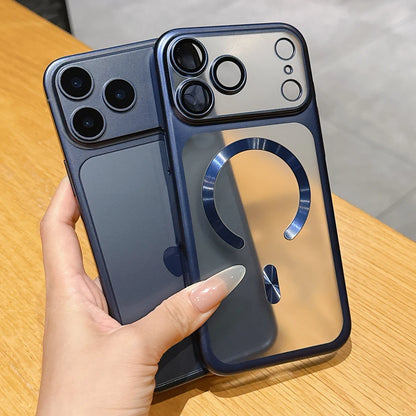 Funda magnética translúcida mate de lujo para iPhone 17 Pro Max 17Pro 17 Air, fundas protectora para cámara de carga inalámbrica Magsafe, funda para iphone 17 pro max