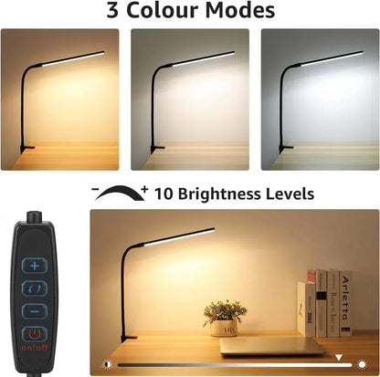 Lámpara de escritorio con Clip Led de un solo cabezal, lámparas de mesa de ordenador regulables, Monitor, luz de arquitecto, lámpara de mesa para luces de lectura de oficina