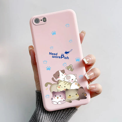 Para iPhone 5 5S Funda lindo oso dibujos animados Rana pintado Funda suave para iPhone SE 2016 2020 2022 SE2 Funda de teléfono de silicona Coque Funda
